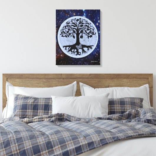 Butterfly Moon Canvas Afdruk (Insitu (Slaapkamer))