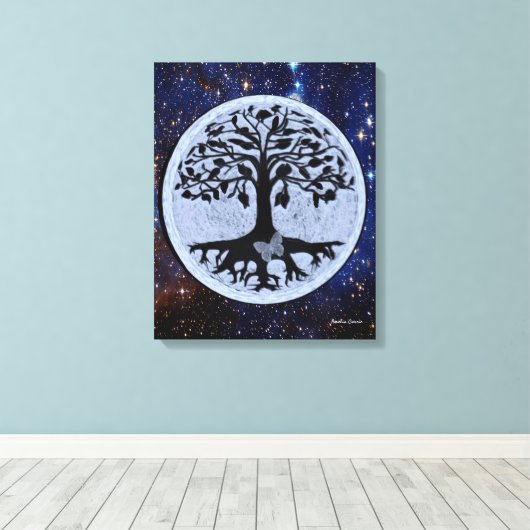 Butterfly Moon Canvas Afdruk (Insitu (Houten vloer))