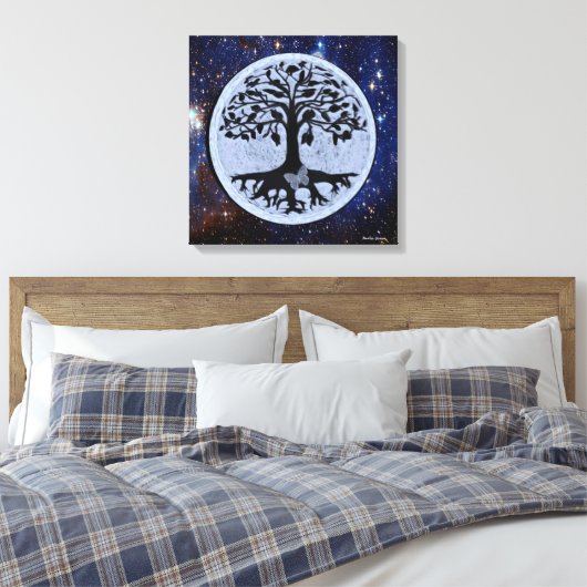 Butterfly Moon Canvas Afdruk (Insitu (Slaapkamer))
