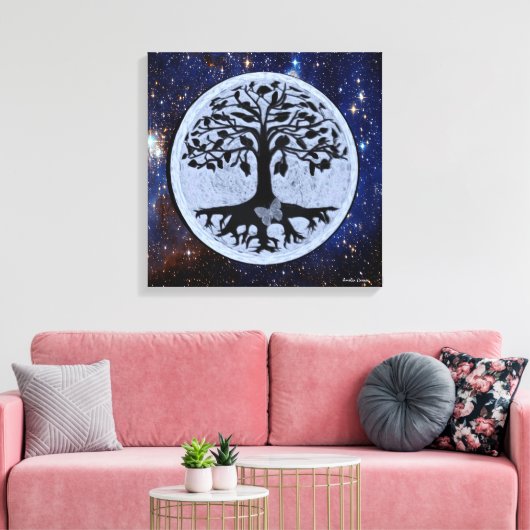 Butterfly Moon Canvas Afdruk (Insitu (Woonkamer))