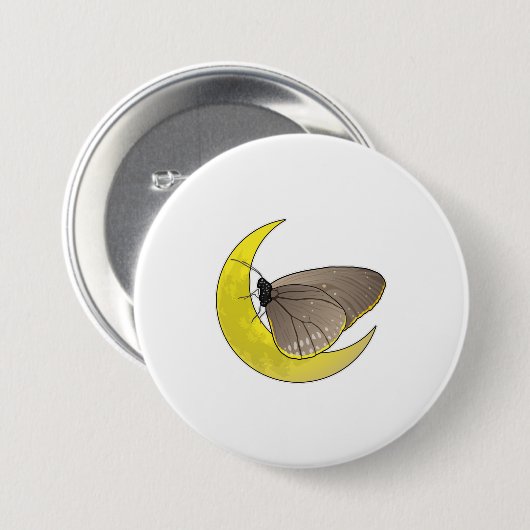 Butterfly Moon Ronde Button 7,6 Cm (Voorkant /achterkant)