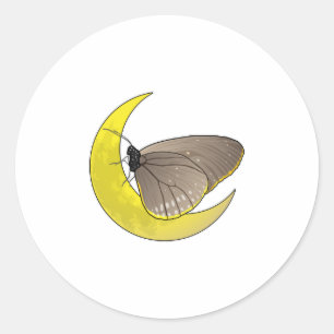 Butterfly Moon Ronde Sticker