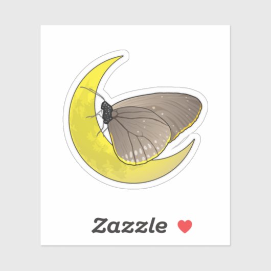 Butterfly Moon Sticker (Vel)