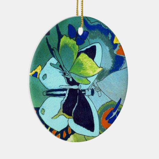 Butterfly Mosaic Gift Keramisch Ornament (Rechts)