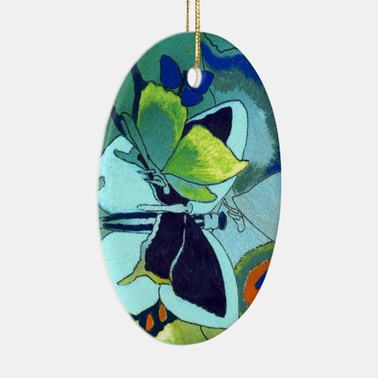 Butterfly Mosaic Gift Keramisch Ornament (Rechts)