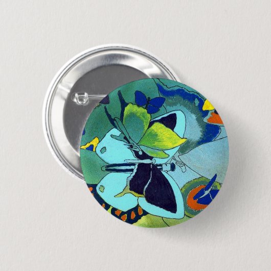 Butterfly Mosaic Gift Ronde Button 5,7 Cm (Voorkant /achterkant)