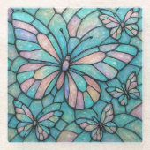 Butterfly Mosaic Glass Onderzetter (Voorkant)