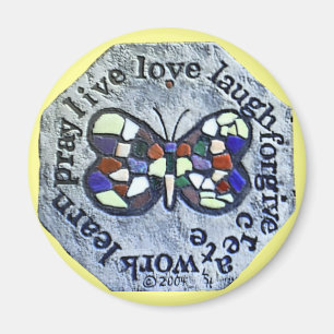 Butterfly Mosaic Magnet Word om te leven door