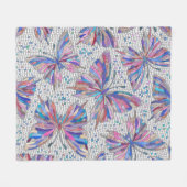 Butterfly Mosaic Pattern - pastels Fleece Deken (Voorkant (Horizontaal))