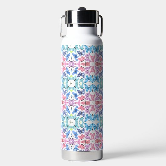 Butterfly Mosaic Water Bottle Waterfles (Voorkant)