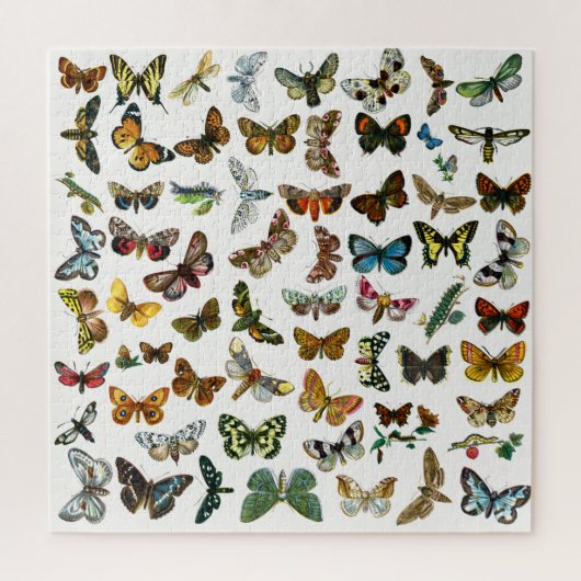Butterfly, Moth and Caterstyle Collage Jigzaag Puz Legpuzzel (Verticaal)