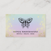 *~* Butterfly Moth Magic Boho Rainbow Pastel Visitekaartje (Voorkant)