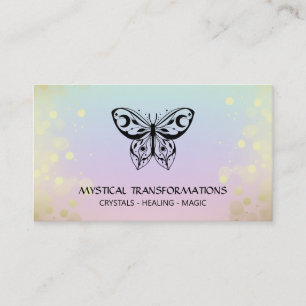 *~* Butterfly Moth Magic Boho Rainbow Pastel Visitekaartje