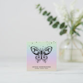 *~* Butterfly Moth Magic Boho Universe Rainbow Vierkante Visitekaartje (Staand voorkant)