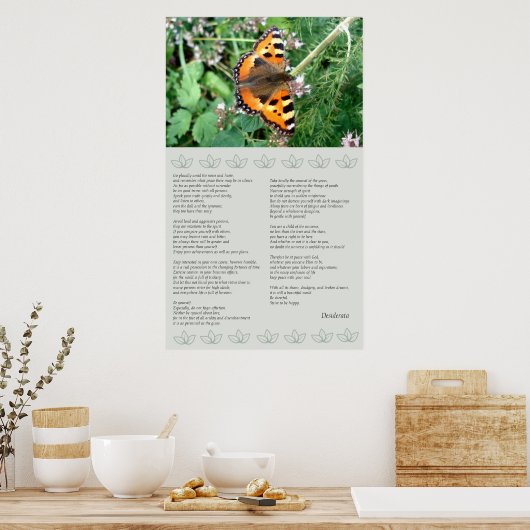 Butterfly Motivatie Desiderata Poster (Keuken)
