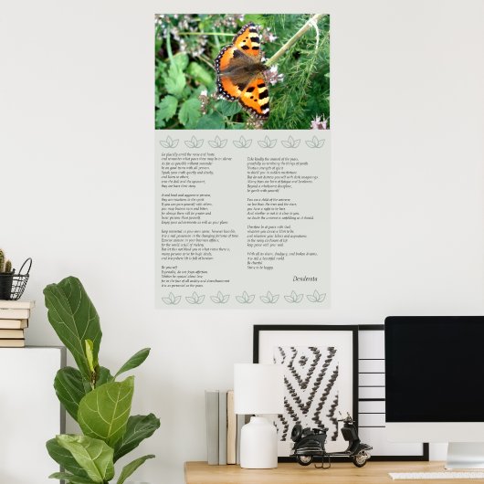 Butterfly Motivatie Desiderata Poster (Thuiskantoor)