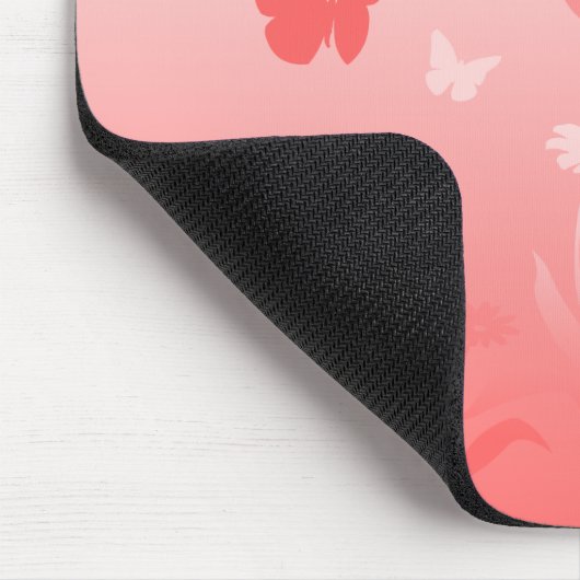Butterfly Mousepad Keepomwille Pink Butterfly Gift Muismat (Hoek)