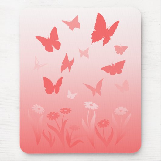 Butterfly Mousepad Keepomwille Pink Butterfly Gift Muismat (Voorkant)
