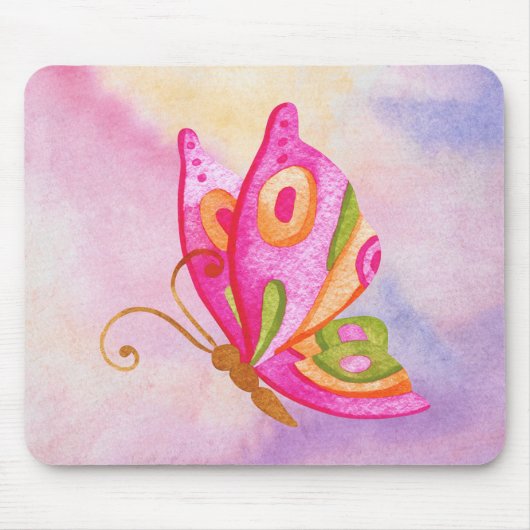 Butterfly Mousepad Pastel Style Muismat (Voorkant)