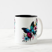 Butterfly mug tweekleurige koffiemok (Voorkant rechts)