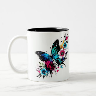 Butterfly mug tweekleurige koffiemok