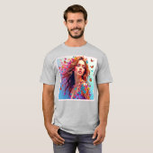 Butterfly Muse Portrait Art T-shirt (Voorkant volledig)