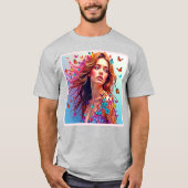 Butterfly Muse Portrait Art T-shirt (Voorkant)
