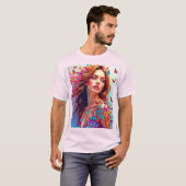 Butterfly Muse Portrait Art T-shirt (Voorkant volledig)
