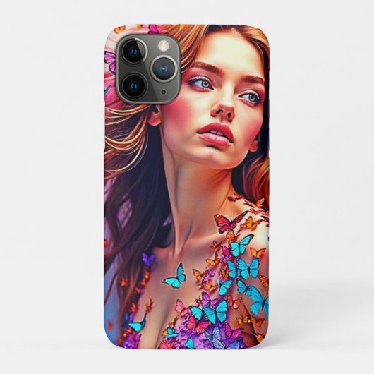 Butterfly Muse Portrait Art T-shirt Case-Mate iPhone Case (Achterkant)
