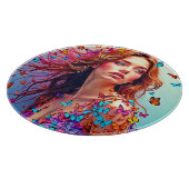 Butterfly Muse Portrait Art T-shirt Snijplank (Hoek)