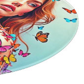 Butterfly Muse Portrait Art T-shirt Snijplank (Hoek)