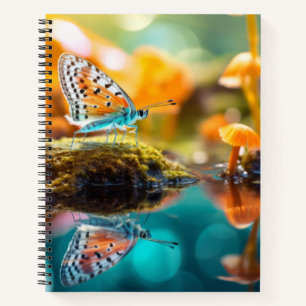 Butterfly Mushroom Natuur Serene Peace Notitieboek