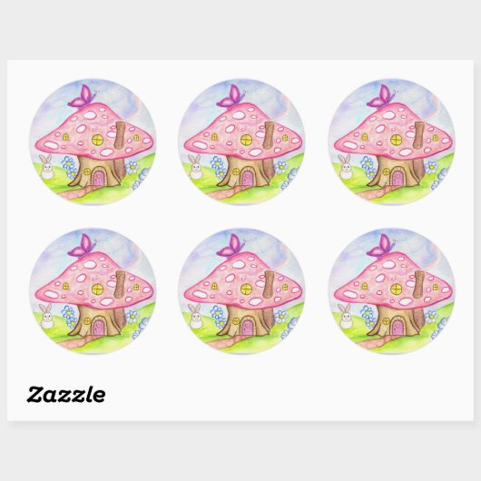 Butterfly Mushroom Spring Bunny Party Stickers (Vel)