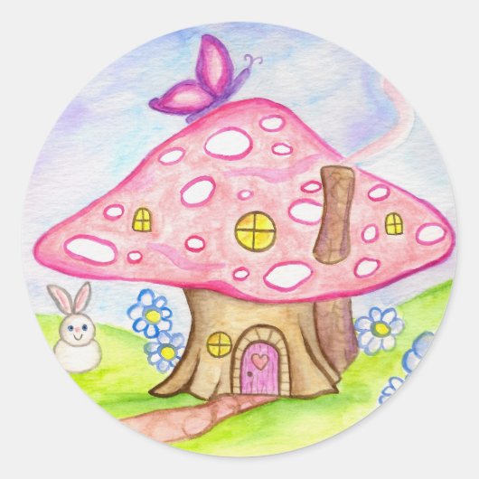Butterfly Mushroom Spring Bunny Party Stickers (Voorkant)
