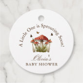 Butterfly Mushroom Thema Baby shower Gift Bedankjes Labels (Voorkant)