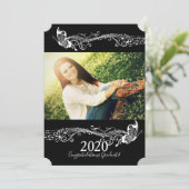 Butterfly Music Afstuderen fotoaankondiging Kaart (Staand voorkant)