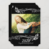 Butterfly Music Afstuderen fotoaankondiging Kaart (Voorkant / Achterkant)