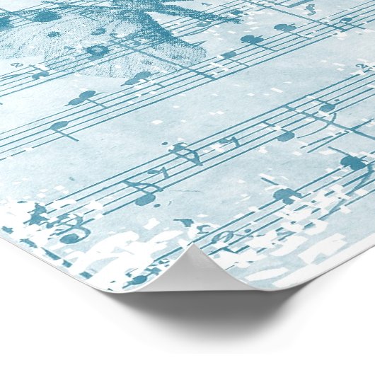 Butterfly Musical Romance Blue Poster (Hoek)