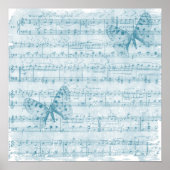 Butterfly Musical Romance Blue Poster (Voorkant)