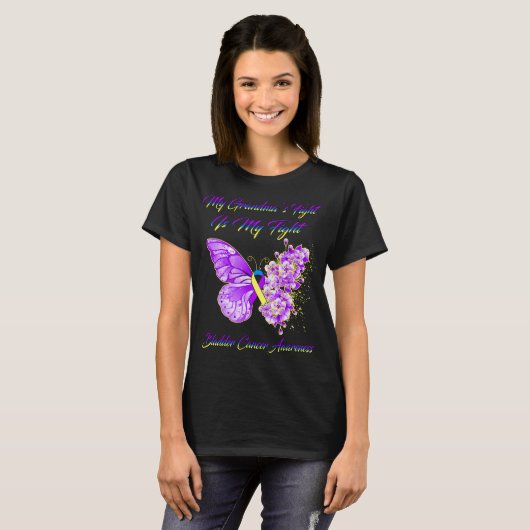 Butterfly My Grandma's Fight is My Fight Bladder T-shirt (Voorkant volledig)