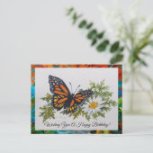 Butterfly 'n Daisy Briefkaart Groet (Staand voorkant)