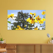 Butterfly N Sunbloemen 2 Gewikkeld Canvas Afdruk (Insitu (Woonkamer))