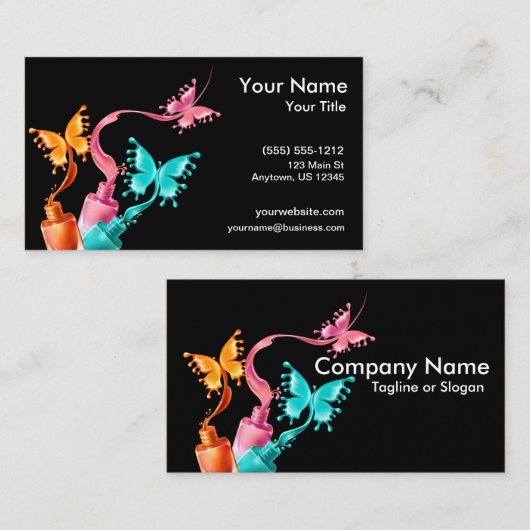 Butterfly Nail Pools Visitekaartje (Voorkant / Achterkant)