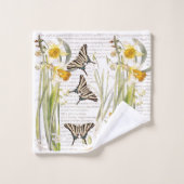  Butterfly Narcissus Flowers Bath Towel Set Bad Handdoek (Wasdoekje)