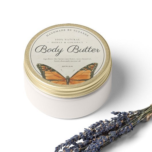  Butterfly Natural Body Butter Product Ronde Sticker