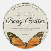  Butterfly Natural Body Butter Product Ronde Sticker (Voorkant)