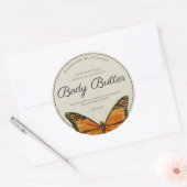  Butterfly Natural Body Butter Product Ronde Sticker (Envelop)