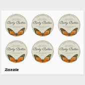  Butterfly Natural Body Butter Product Ronde Sticker (Vel)