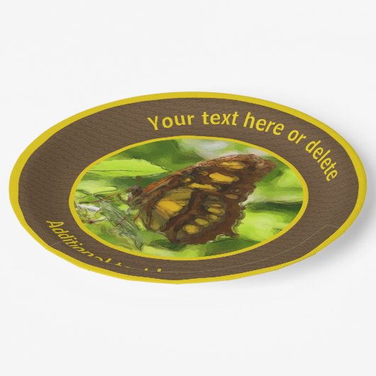 Butterfly Natuur Kunst Gepersonaliseerde Partij Papieren Bordje (Gekanteld)