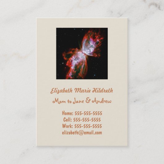 Butterfly Nebula in Scorpius Constellation Contactkaartje (Voorkant)